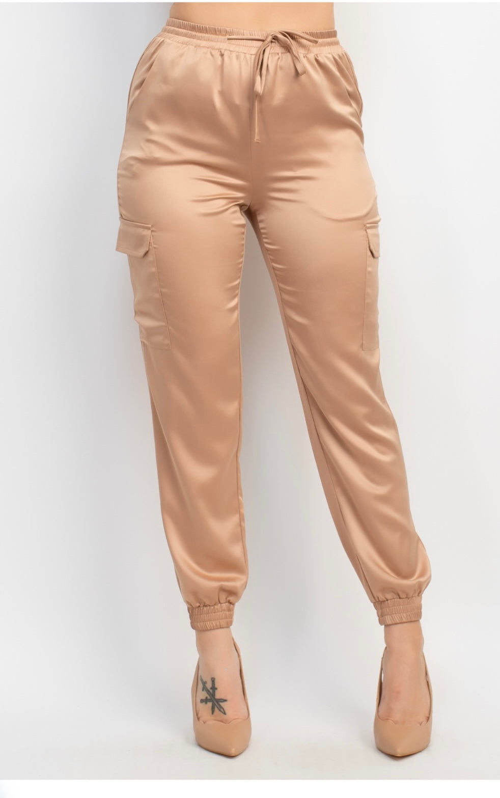 Talia Satin Cargo Pants