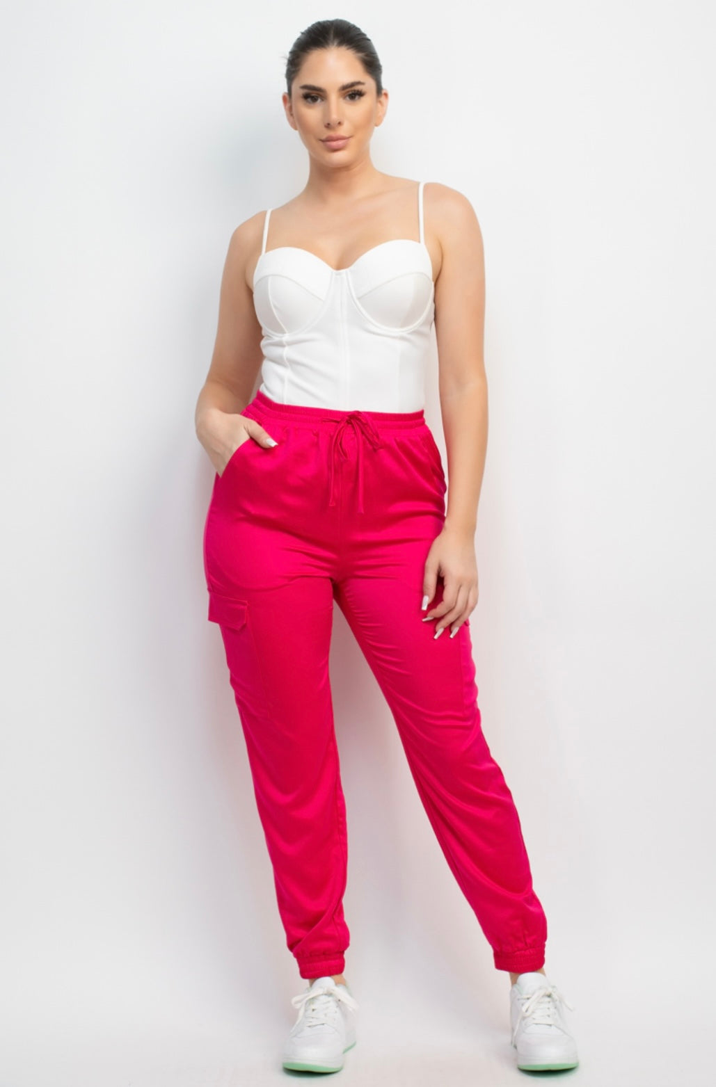 Talia Satin Cargo Pants